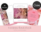 Ebook Template Feminine Floral Pink / Workbook Template Canva / Aesthetic Editable Design / Easy to Edit / Customizable / Freebie / Coaches