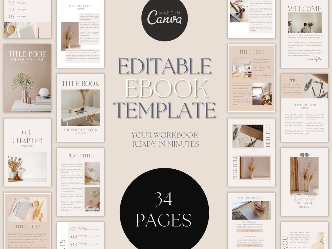 Editable Ebook Template Canva / Small Business Bundle / Beige ...
