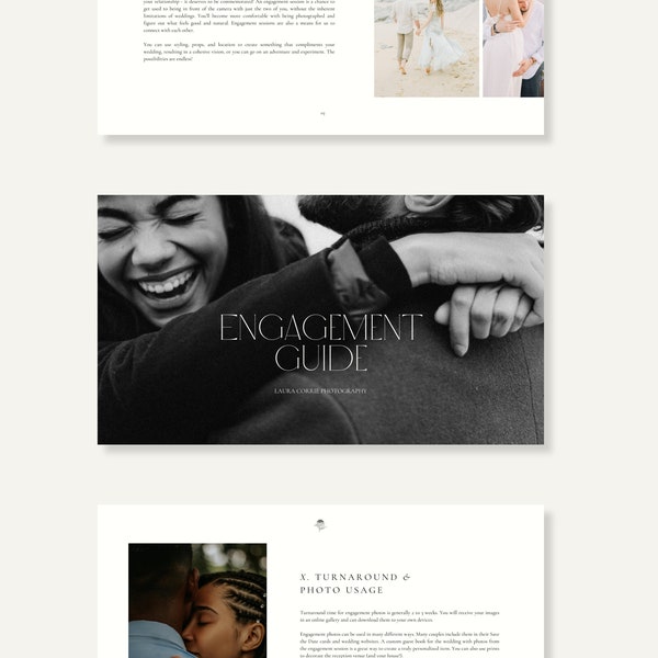 Wedding Photographer Engagement Guide, Pre-written Canva Template for Photographers, Editable Client Guide Template with Text