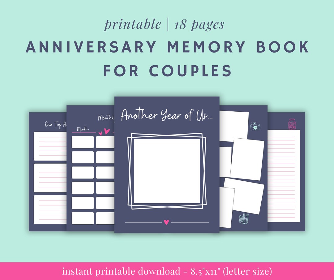 Printable Anniversary Memory Book for Couples - Etsy