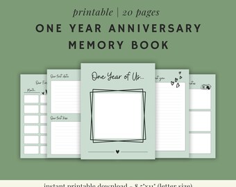 Printable Anniversary Memory Book for Couples - Etsy
