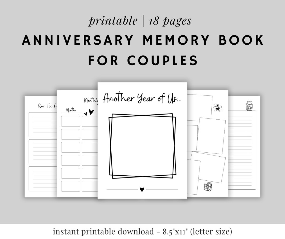 Printable Anniversary Memory Book for Couples Etsy