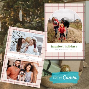 Minimalist Photo Holiday Card Template | Simple Christmas Card | 100% Editable | Add Your Own Photo | Instant Download | Canva | 5x7