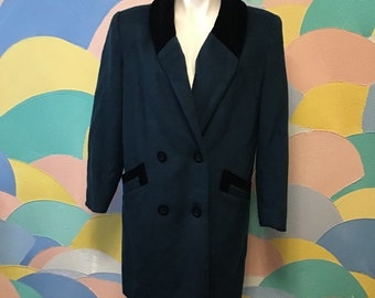 Cathy Joe vintage green trench coat Sz L