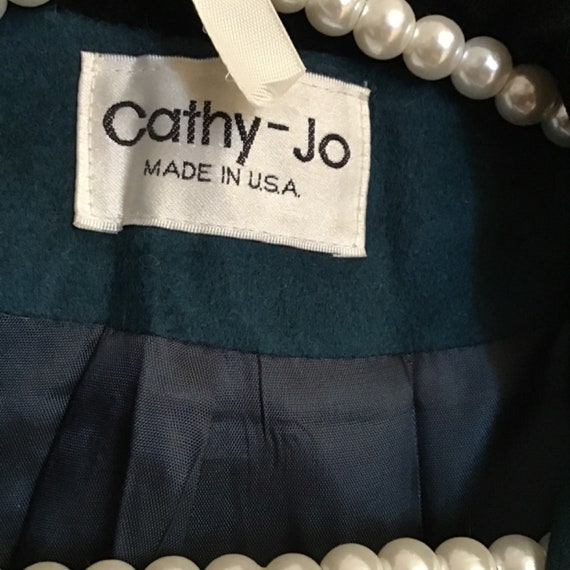 Cathy Joe vintage green trench coat Sz L - image 4