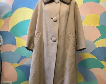 Mink vintage fur Frostmann 50s Coat mink leather on collar