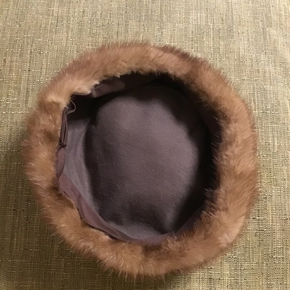 Vintage 1950’s real fur mink hat one size - image 4