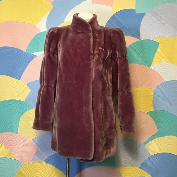 Vintage Sasson Borgazia Fur Coat Purple