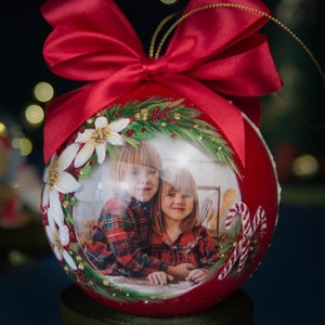 benutzerdefinierte Foto, Ball Ornament, Baby erste Weihnachten, personalisiertes Geschenk, Baumkugel Dekoration