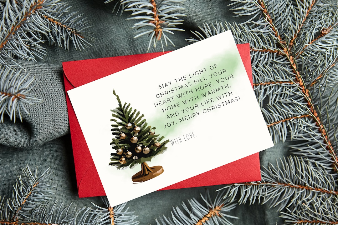 Tarjeta de Navidad Descarga Digital INSTANTE - Árbol de Navidad Simple ...