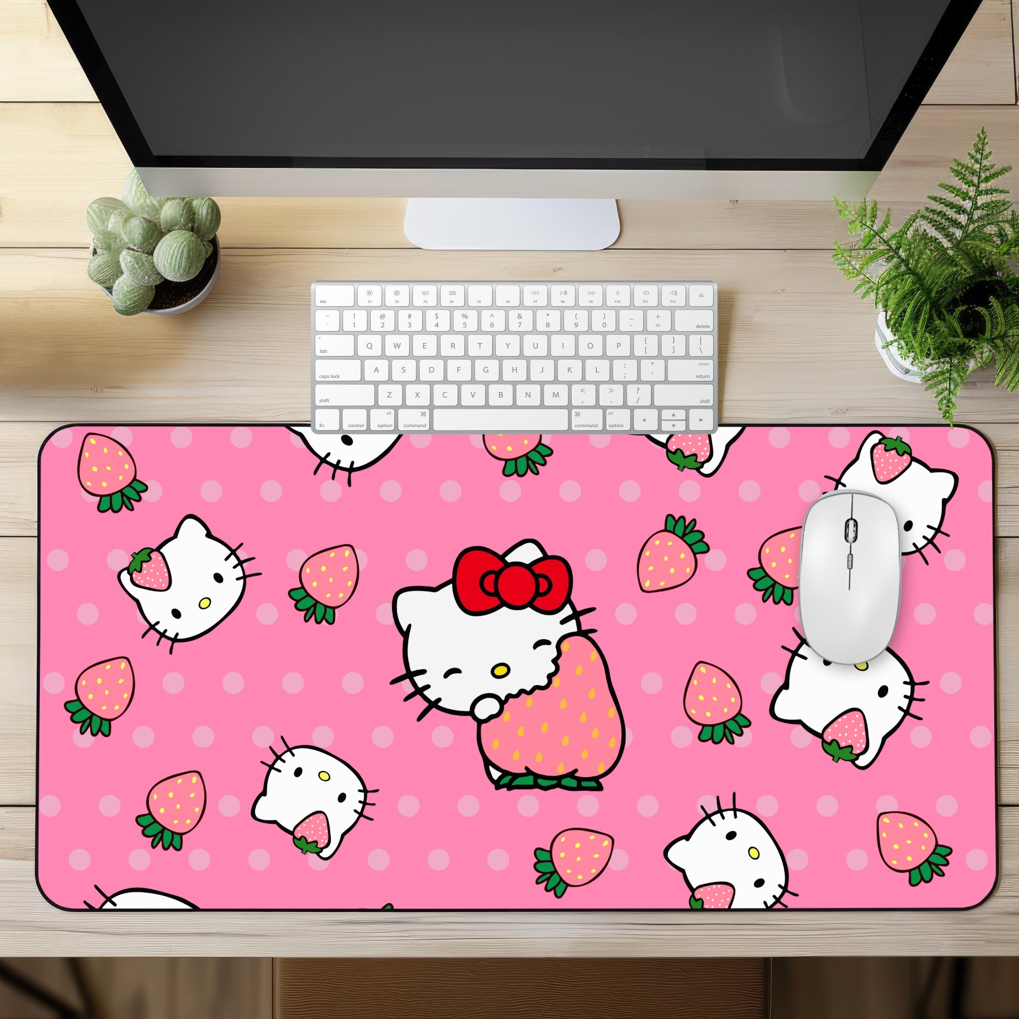 K KNODEL Desk Mat, Mouse Pad, 31.5 x 15.7, Pink