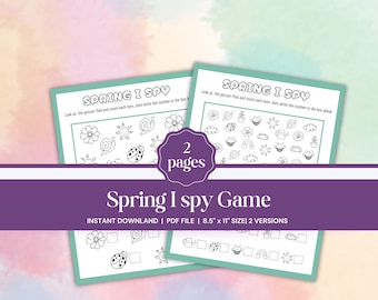Frühling ich Spionage-Spiel - Malspaß für Kinder | Einfache & schwere Versionen