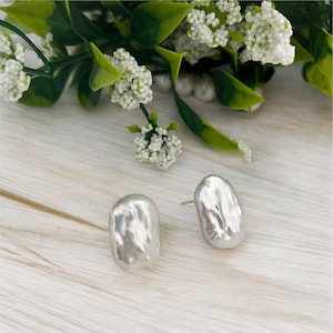 Boucles d'oreilles clous d'oreilles baroques Nuture en argent sterling 925/or, clous d'oreilles baroques, clous d'oreilles baroques, boucles d'oreilles de mariée, bijoux de mariage