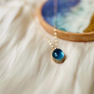 Genuine Aquamarine Pendant Necklace, 14K Gold Filled Wire Wrapped Aquamarine Necklace, Aquamarine Pendant Necklace, March Birthstone Jewelry