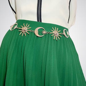Chaîne de taille soleil lune | Ceinture lune argentée soleil chaîne de taille festival bohème ceinture Rave accessoire de festival chaîne de taille bohème hippie