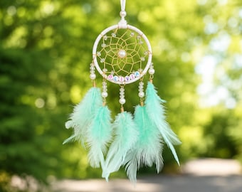 Custom Dreamcatcher Car Charm, Boho Rearview Mirror Accessory, Mini Hanging Decor