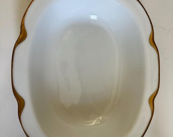 Haviland Limoges Silver Anniversary Gold Trimmed Servilng bowl, 10” & 9”, vintage porcelain