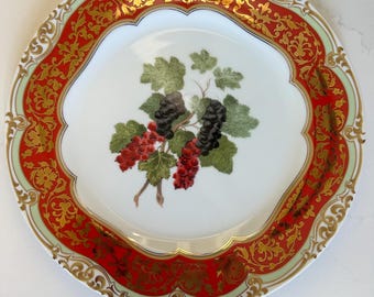 Vintage Andrea Honore by Sadek Dinner plate, Wall Plate Decor, Lingonberry design. Retired Made in Japan 10.5”