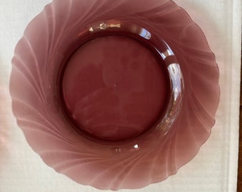 Duralex Bormioli Amethyst/purple mid-century salad dessert plate made in France.