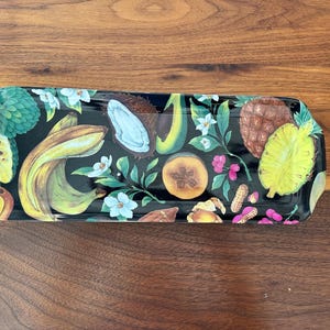 Limoges dessert platter Philippe Deshouliers France black with fruit, nuts. 15.5” x 6” Vintage excellent condition with original box