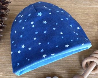 Blue Star Baby Hat, Baby Boy Beanie, Stretchy Baby Hat, Cute Newborn Hat,  New Baby Beanie, Oeko-Tex Certified European Cotton Spandex