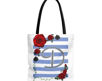 Rose Bud Letter D Tote Bag