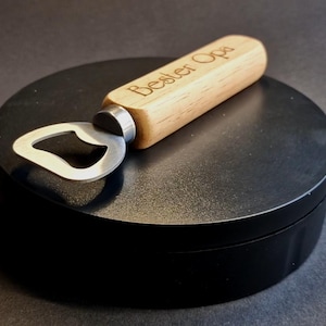 Bottle opener - wooden handle - cap lifter - with engraving &quot;Best Grandpa&quot;