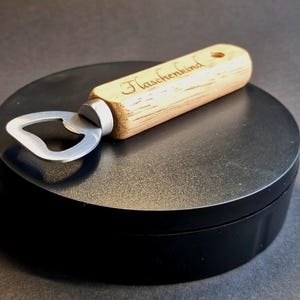 Bottle opener - wooden handle - cap lifter - with engraving &quot;Bottle Child&quot;