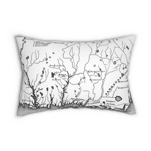 Mapa antiguo 01 - Almohada lumbar de poliéster hilado