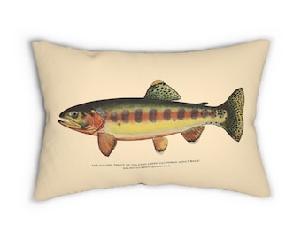 Golden Trout of Volcano Creek - Spun Polyester Lumbar Pillow