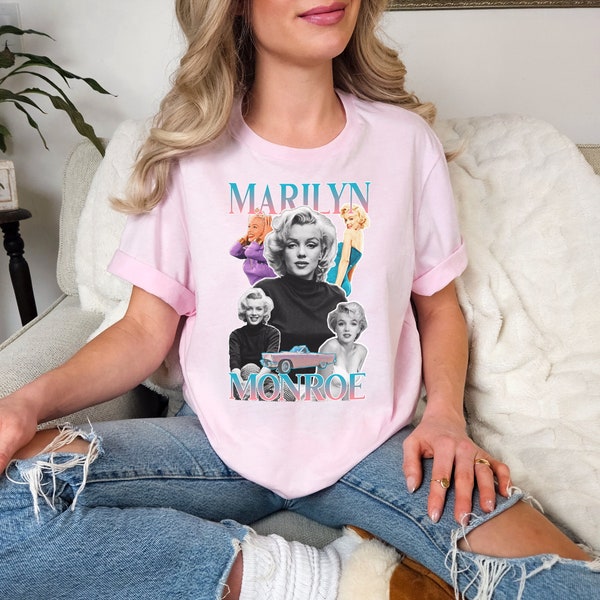 Retro Marilyn Monroe Hollywood t-shirt Vintage 50s merch bootleg graphic Blonde Bombshell homage design tee Funny meme T shirt gift for fan