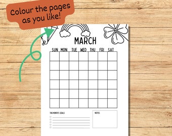 12 か月カレンダー 月間プランナー ページ バレット ジャーナル テンプレート