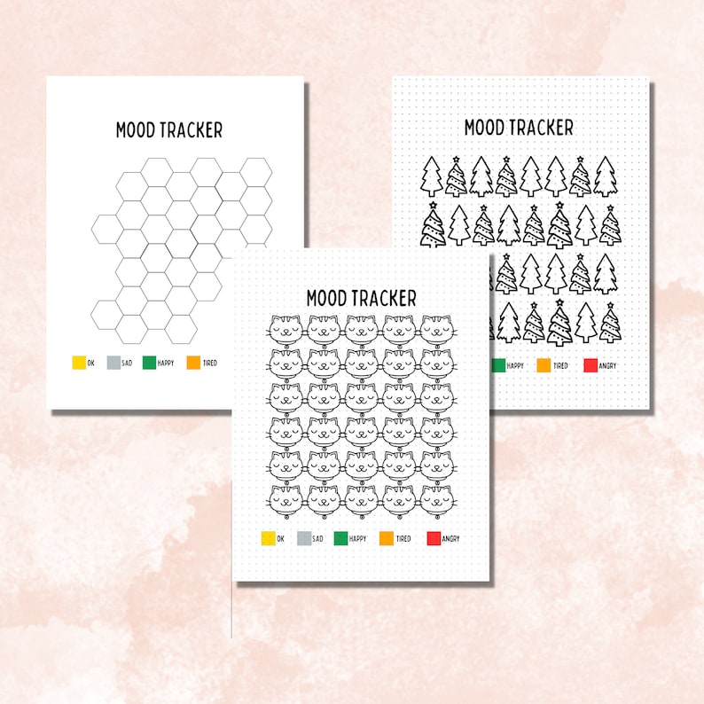 Mood Tracker Bundle Bullet Journal Printable Pages Value Pack - Etsy