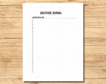 Gratitude Journal Planner Tracker Monthly Template