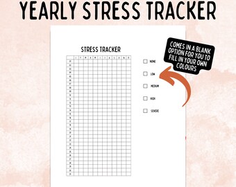 Stress Tracker, Printable Journal Page (Digital Download)