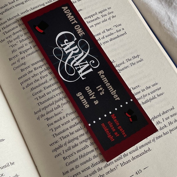 Caraval Ticket Bookmark  | Fantasy Reader | Fantasy Bookmark | Book Lover | Bookish Gift