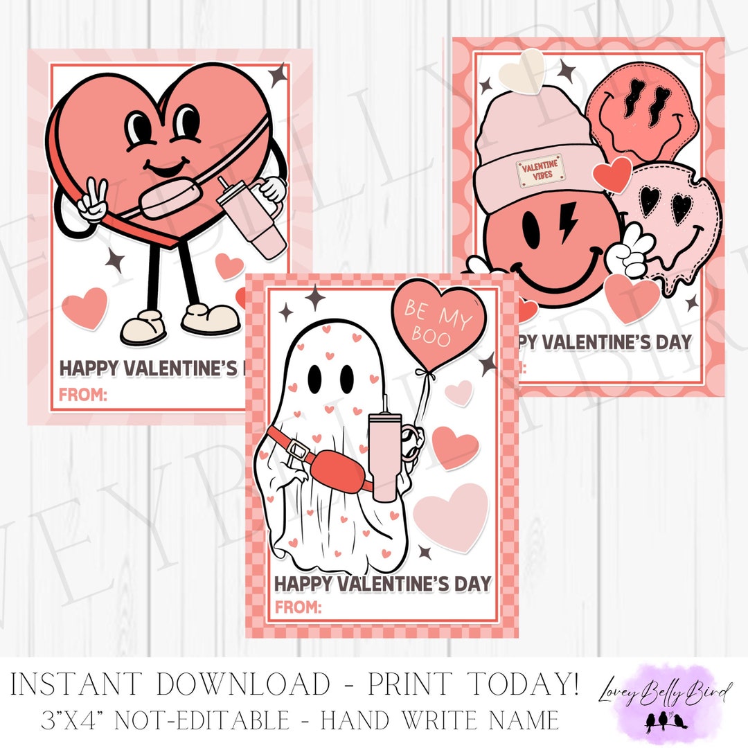Preppy Valentine Cards Instant Download Kids Valentines Valentines For Kids Instant Download