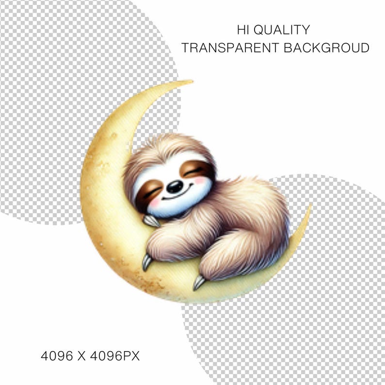 Adorable Sloth Clipart Collection : 30 PNG Illustrations of Cute ...