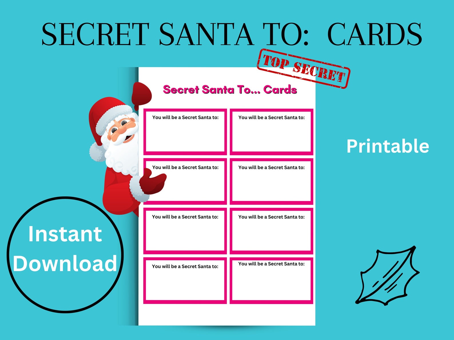 Secret Santa Cards PRINTABLE - Il 1588xN.5513286775 Hh7y 