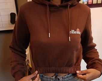 Sweat Crop Top à capuches Ellesse Marron S