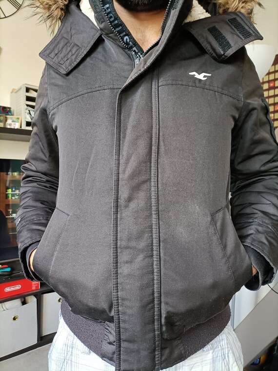 Hollister Black Down Jacket Size XS Etsy