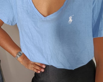 Sky blue V-neck T-shirt Ralph Lauren XL