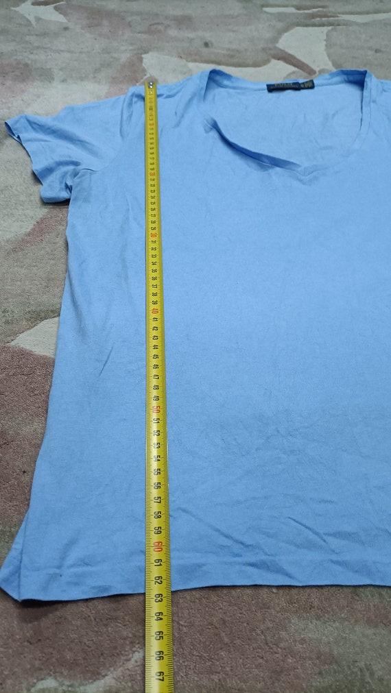 Sky blue V-neck T-shirt Ralph Lauren XL - image 5