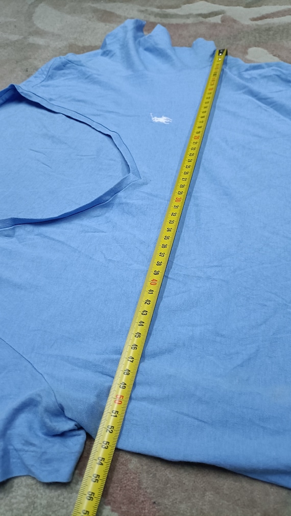 Sky blue V-neck T-shirt Ralph Lauren XL - image 2