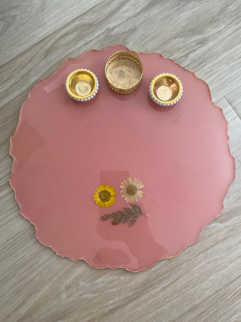 Hand-made Epoxy Resin Pooja Thali/ 10 Inches / Rakhi Resin Platter ...