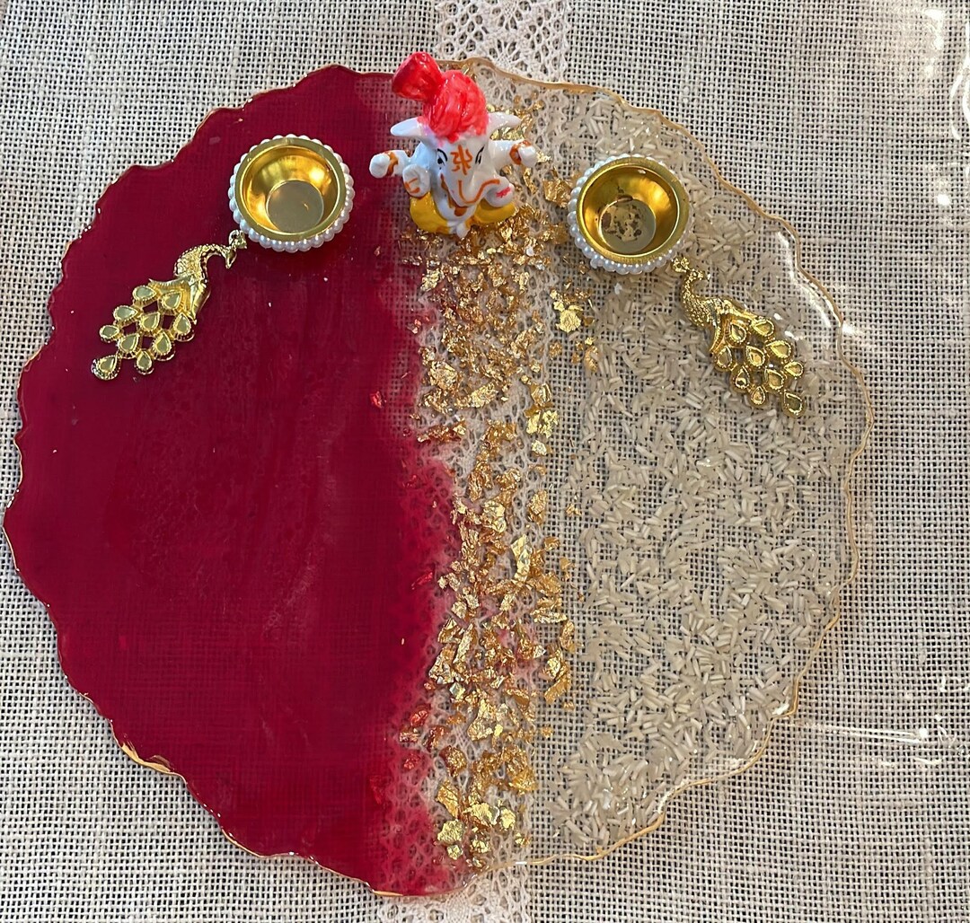 Hand-made Epoxy Resin Pooja Thali/ 10 Inches / Rakhi Resin - Etsy