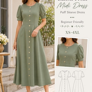 button front formal dress Button-Front Lace Midi Dress