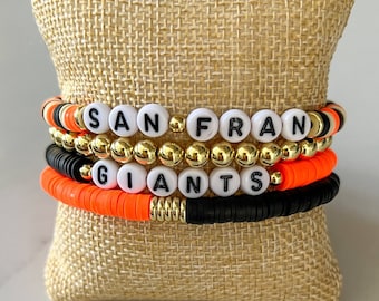 San Fransisco Giants bracelets, MLB bracelets, baseball bracelets, San Fransisco jewelry, San Fran Twin gift, San Fransisco Twins, MLB gift