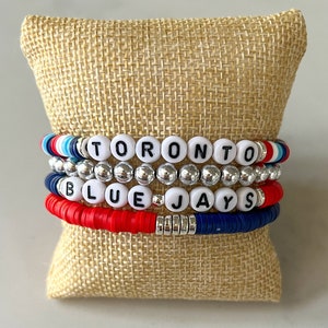 Toronto Blue Jays bracelets, MLB bracelets, baseball bracelets, Toronto jewelry, Blue Jays gift, Toronto Blue Jays, MLB gift