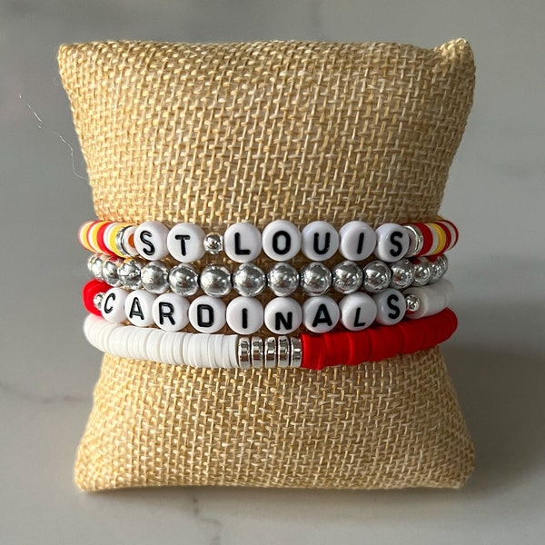 St. Louis Cardinals bracelets, MLB bracelets, baseball bracelets, Cardinals jewelry, St. Louis gift, St. Louis Cardinals, MLB gift